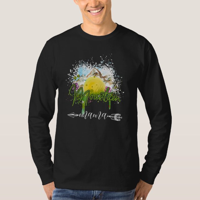 T-shirt Landscape Mountain Mama Hiking Mom Flower Mothers  (Devant)