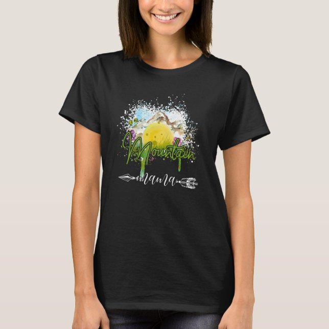 T-shirt Landscape Mountain Mama Hiking Mom Flower Mothers  (Devant)