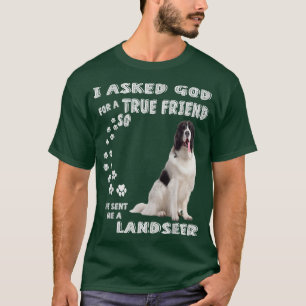 T-shirt Landseer Terre-Neuve Dit Maman Papa Imprimer, Newf