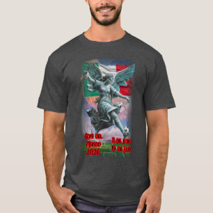 T-shirt L'ange de l'indépendance joue au football sur un g