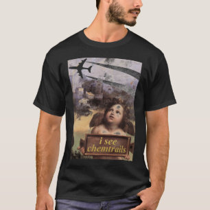 T-shirt L'ange en Madonna de Foligno voit des chemtrails