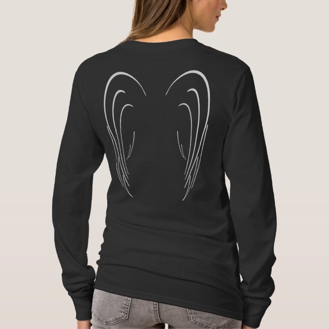 T-shirt L'ange s'envole la longue douille de dames (Dos)
