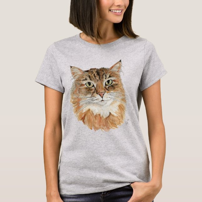 T-shirt Långhårig katt (Devant)