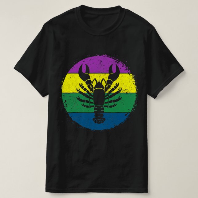 T-shirt langouste circulaire silhouette crabe mardi gras m (Design devant)