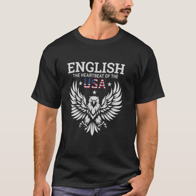 T-shirt Langue Anglaise Officielle de la Conception Améric (Devant)