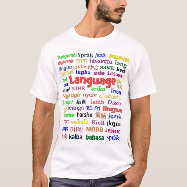 T-shirt Langue dans de nombreuses langues c (Devant)