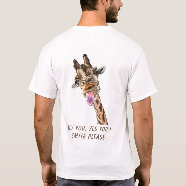 T-shirt Langue de Girafe sortie et laver - Votre texte (Dos)