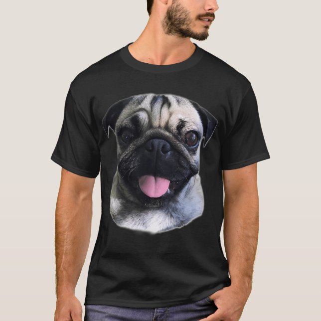 T-shirt langue de pug (Devant)