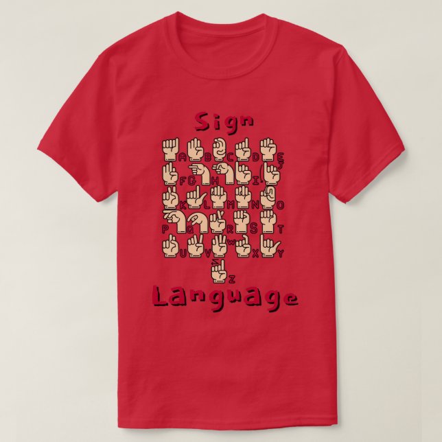 T-shirt Langue des signes 10 (Design devant)