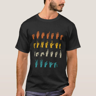 T-shirt Langue Des Signes Alphabet Cadeau Sourd Et Sourd-M