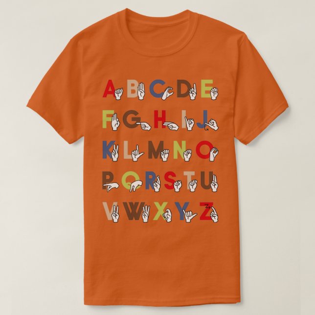 T-shirt Langue des signes alphabétiques ASL Pays (Design devant)