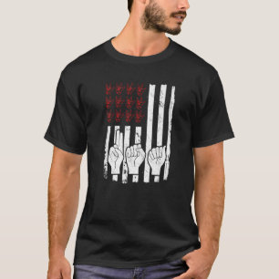 T-shirt Langue des signes américaine Asl Drapeau américain