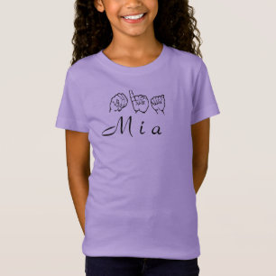 T-Shirt Langue des signes américaine Fingerspelled Mia