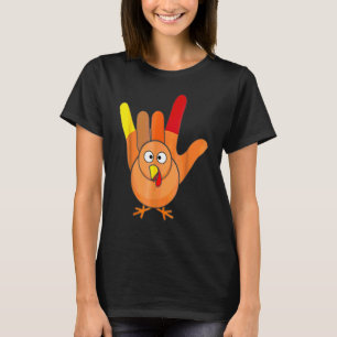 T-shirt Langue des Signes Américaine I Love You Thanksgivi