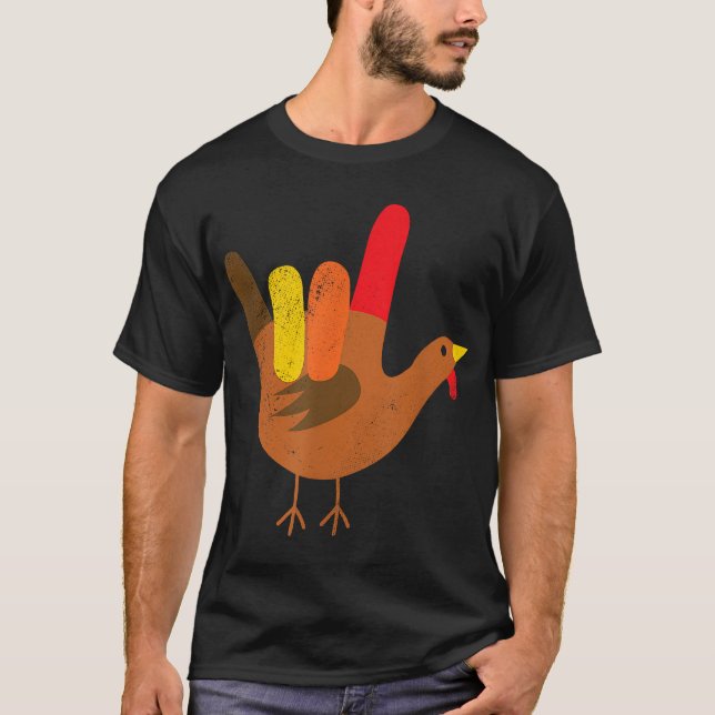 T-shirt Langue des signes américaine Je t'aime Thanksgivin (Devant)