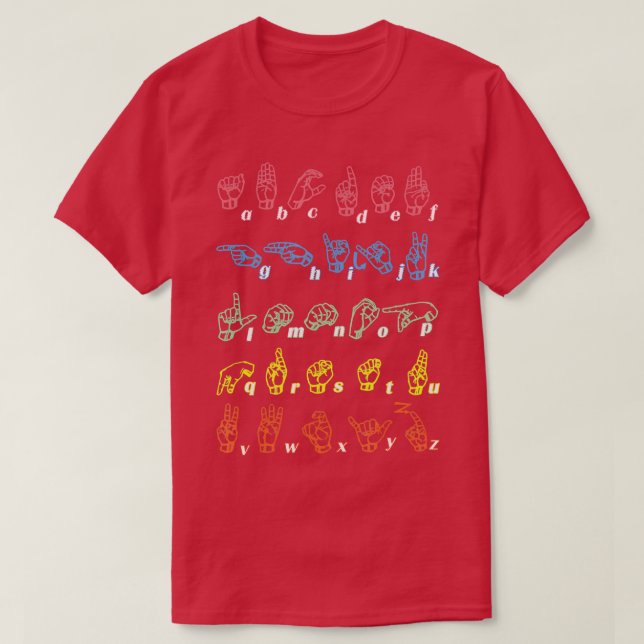 T-shirt Langue des signes ASL Enseignant Apprentissage de  (Design devant)