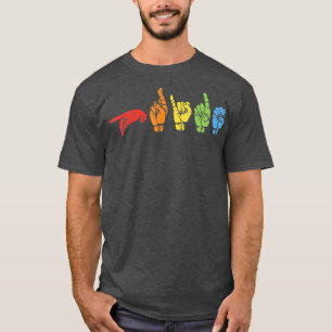 T-shirt Langue des signes Drôle Arc-en-ciel Gay LGBT sour