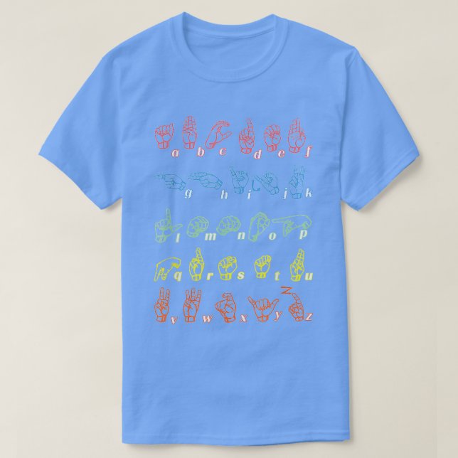 T-shirt Langue des signes Enseignant Apprentissage de l'al (Design devant)