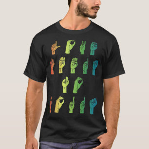T-shirt Langue des signes L'amour n'a pas besoin de mots A