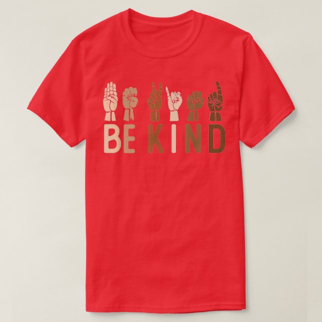 T-shirt Langue Des Signes Soyez Gentil Asl Kindness Hand T (Design devant)