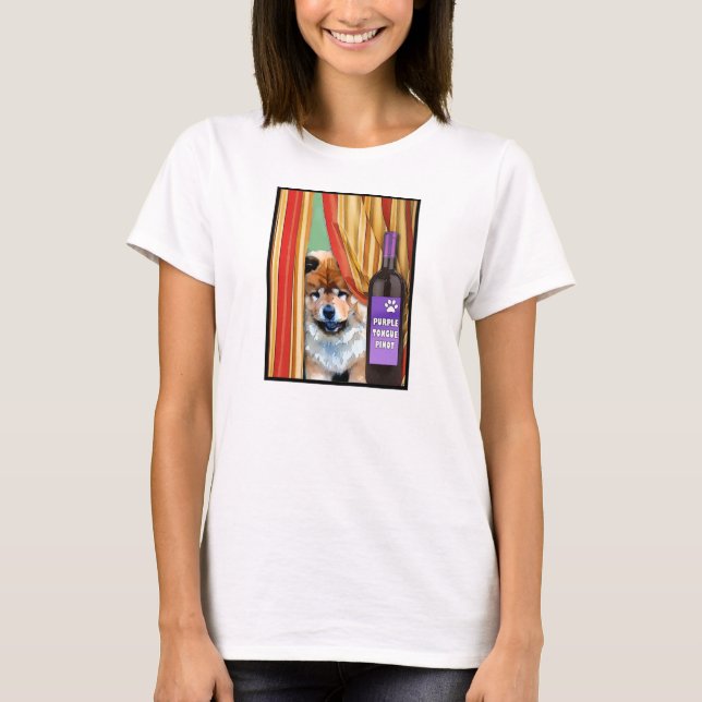 T-shirt LANGUE POURPRE PINOT par Sandra Miller (Devant)