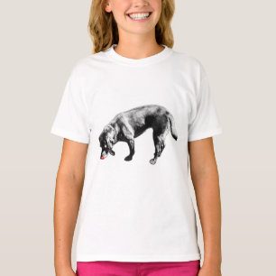 T-shirt Langue Rouge Joueuse Labrador Encre de nidificatio