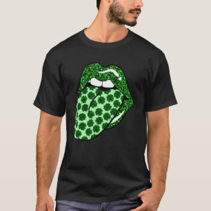 T-shirt Langue Shamrock à bouche verte sortie Saint Patric