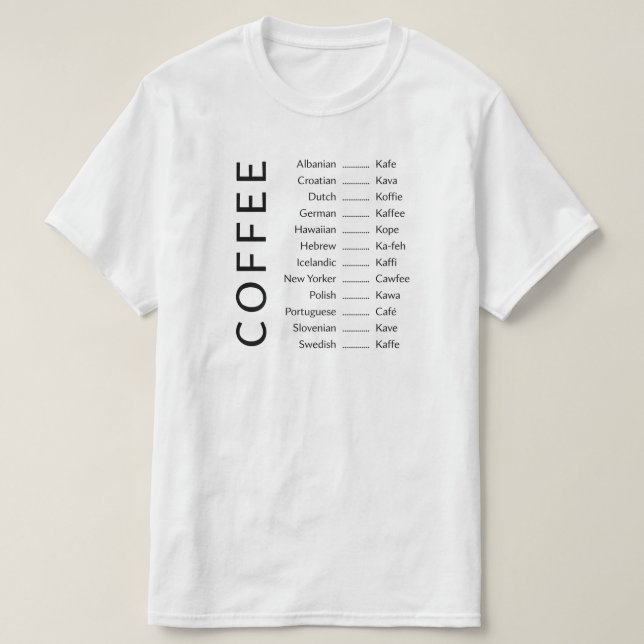 T-shirt - Langues café (Design devant)