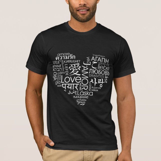 T-shirt Langues de coeur de l'amour (Devant)