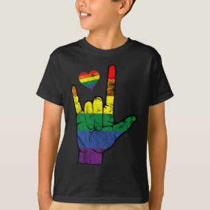 T-shirt Langues des signes gay pride ASL LGBT Sensibilisat