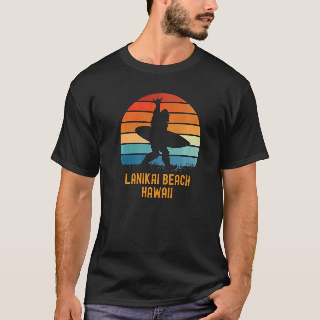 T-shirt Lanikai Beach Hawaii Sasquatch Souvenir (Devant)