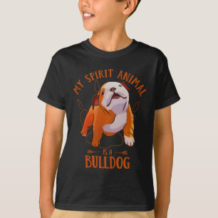 T-shirt L'animal spirituel est un bouledogue anglais Amour