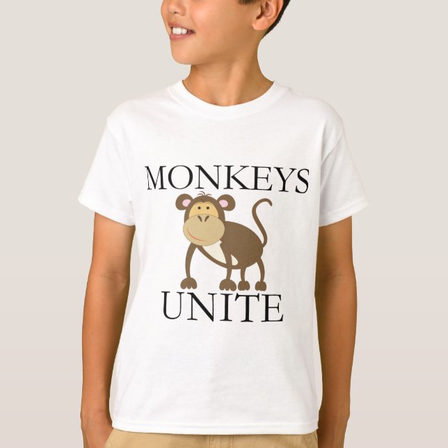 T-shirt L'année drôle du singe "singes unissent " (Devant)