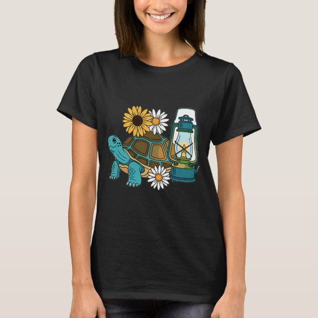 T-shirt Lanterne de camping tortue cadeau (Devant)