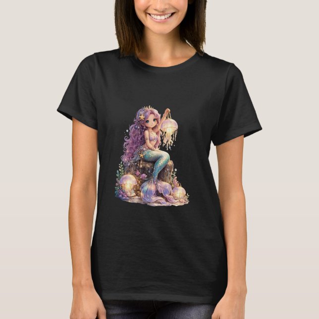 T-shirt Lanterne de sirène et de méduse  (Devant)