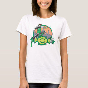 T-shirt Lanterne et paysage urbain verts