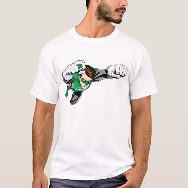 T-shirt Lanterne verte - bande dessinée, vol à droite (Devant)