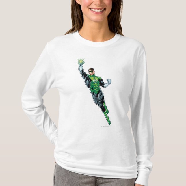 T-shirt Lanterne Verte - Bande dessinée, volant vers le ha (Devant)
