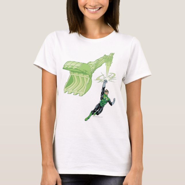 T-shirt Lanterne verte - Comic, avec machine (Devant)