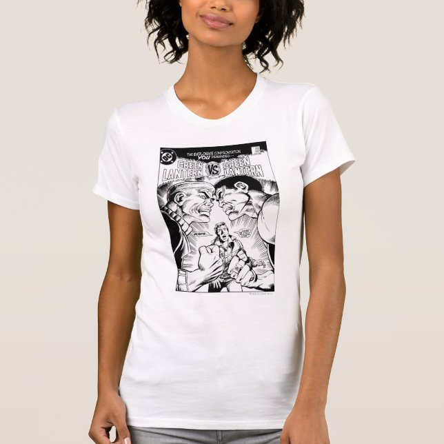 T-shirt Lanterne verte contre Lanterne verte, noir et blan (Devant)