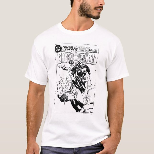 T-shirt Lanterne verte - Couverture comique Action, noir e (Devant)