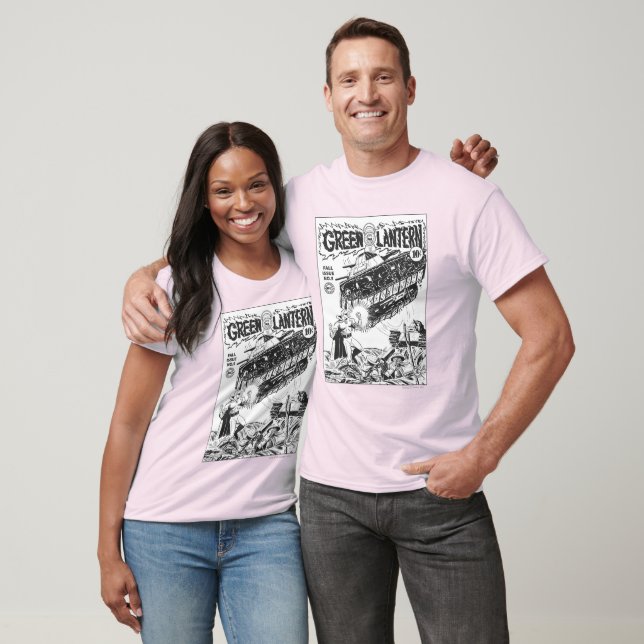 T-shirt Lanterne verte dans les tranchées, noir et blanc (Unisexe)