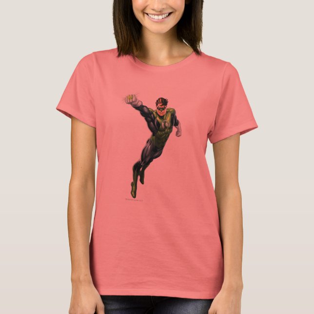 T-shirt Lanterne Verte - Entièrement Rendu, Bras dehors (Devant)