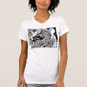 T-shirt Lanterne verte et la lune - noire et blanche