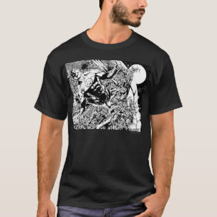 T-shirt Lanterne verte et Lune - Noir et Blanc