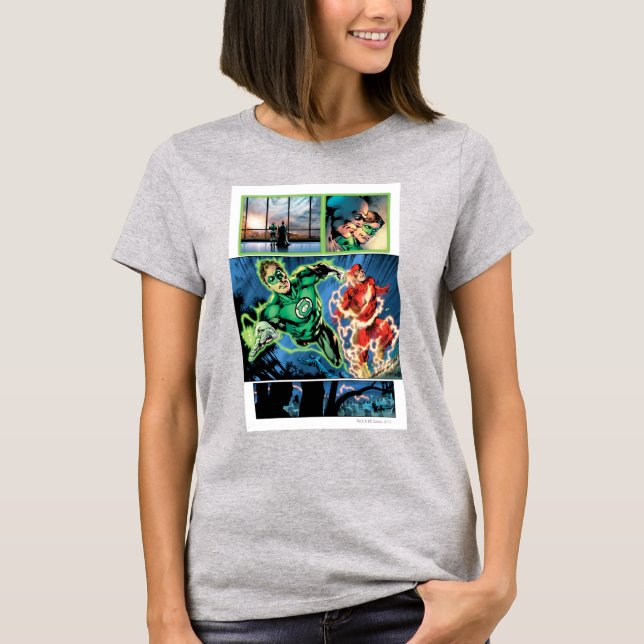 T-shirt Lanterne verte et panneau Flash (Devant)