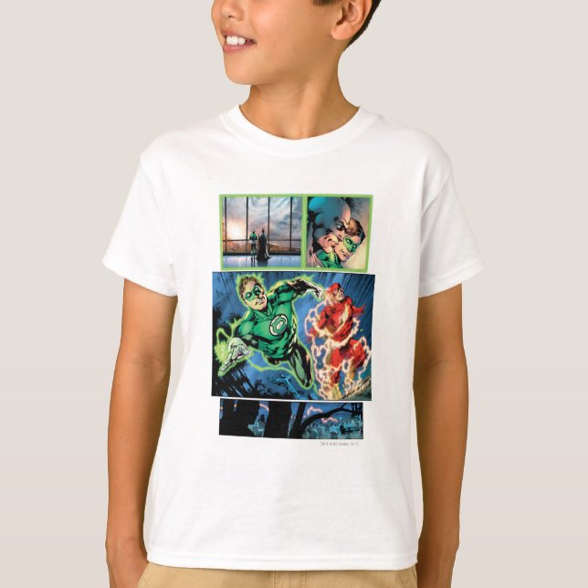 T-shirt Lanterne verte et panneau Flash (Devant)