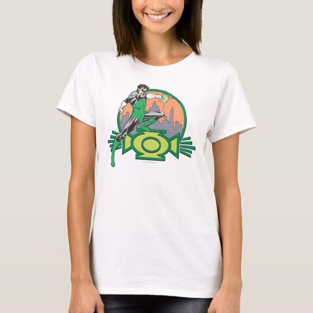 T-shirt Lanterne verte et paysage urbain (Devant)
