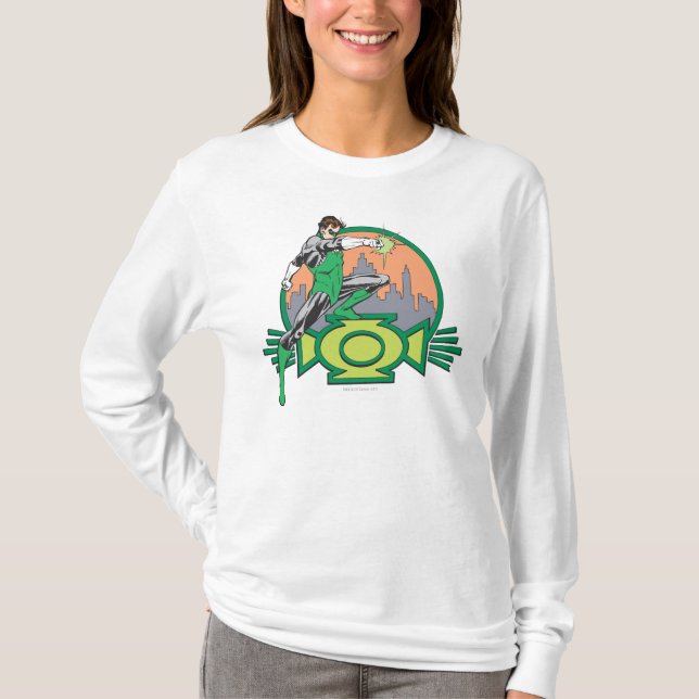 T-shirt Lanterne verte et paysage urbain (Devant)