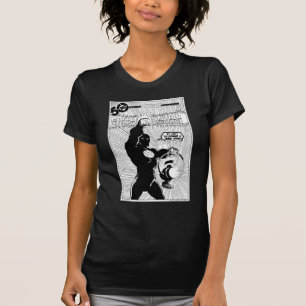 T-shirt Lanterne verte - lanterne rougeoyante, noire et